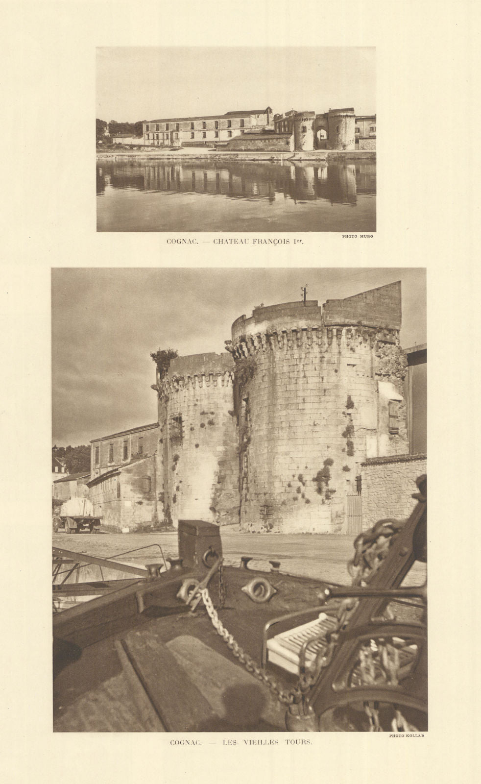 Château de Cognac (or Valois, François). Les vielles tours. Charente 1947