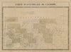 Carte d'Assemblage de l'Europe. Index map. VANDERMAELEN 1827 old antique