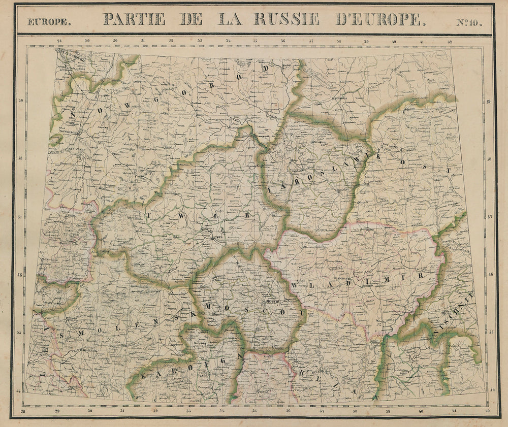 Russie d'Europe #10 Russia Moscow Tver Novgorod Smolensk. VANDERMAELEN 1827 map