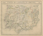 Europe. Espagne & Portugal #24 Southern Spain Portugal. VANDERMAELEN 1827 map