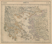 Europe. Grèce #27 Greece, Aegean & western Turkey. VANDERMAELEN 1827 old map