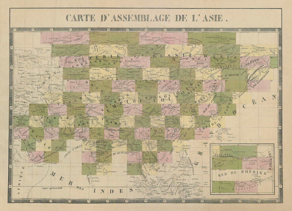 Carte d'Assemblage de l'Asie. Asia & Middle East index map VANDERMAELEN 1827