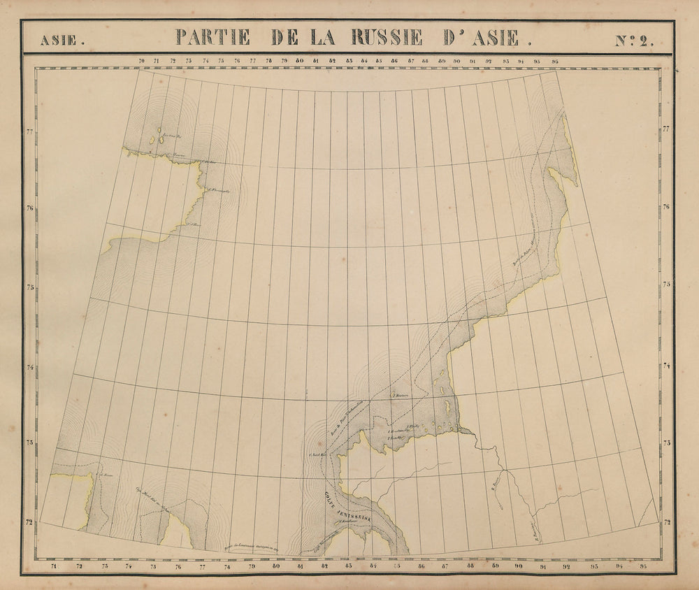 Russie d'Asie #2 Russia. Kara Sea. Taymyr peninsula VANDERMAELEN 1827 old map
