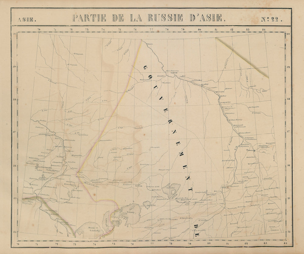Russie d'Asie #22 Russia. Tomsk Omsk Novosibirsk. Ob River VANDERMAELEN 1827 map