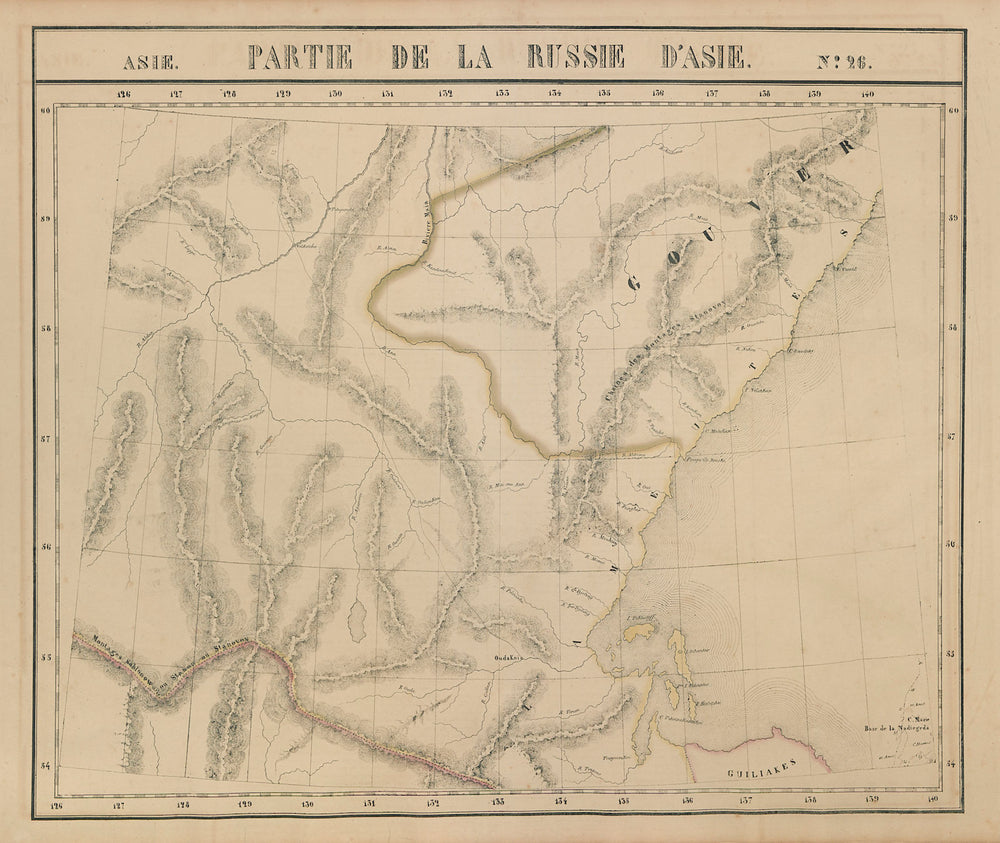 Russie d'Asie #26 Russian Far East. Khabarovsky Sakha Amur VANDERMAELEN 1827 map