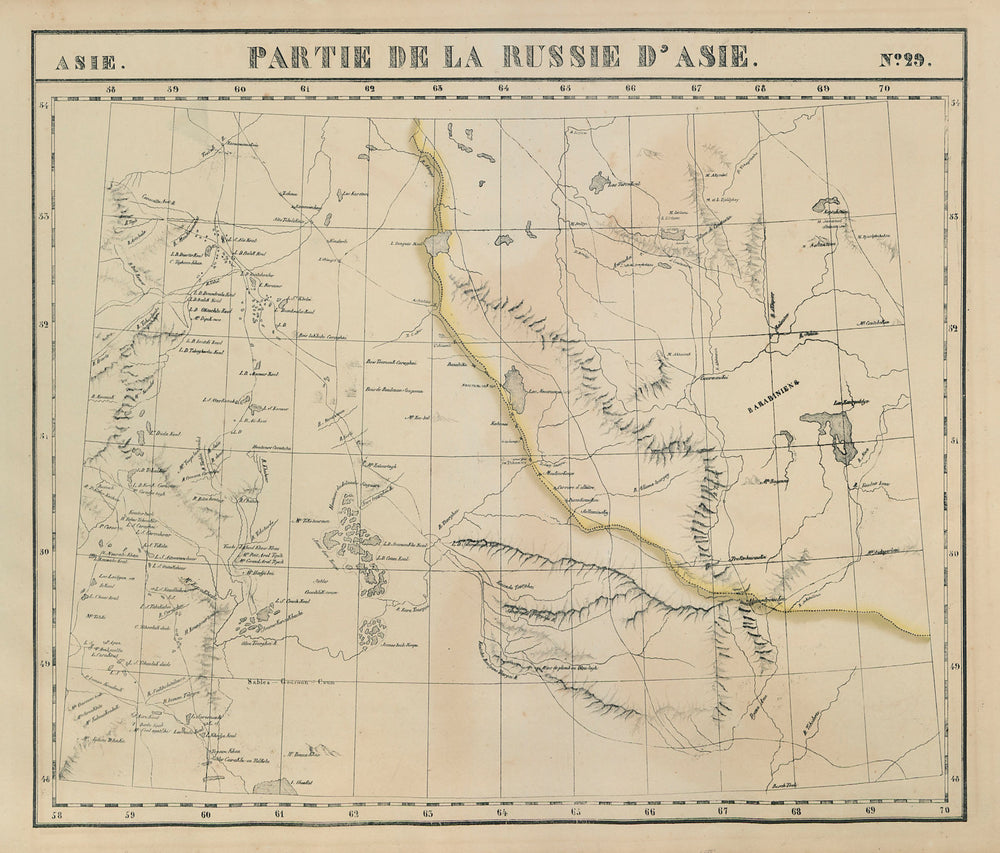 Russie d'Asie 29 NW Kazakhstan Orenburg Chelyabinsk Russia VANDERMAELEN 1827 map