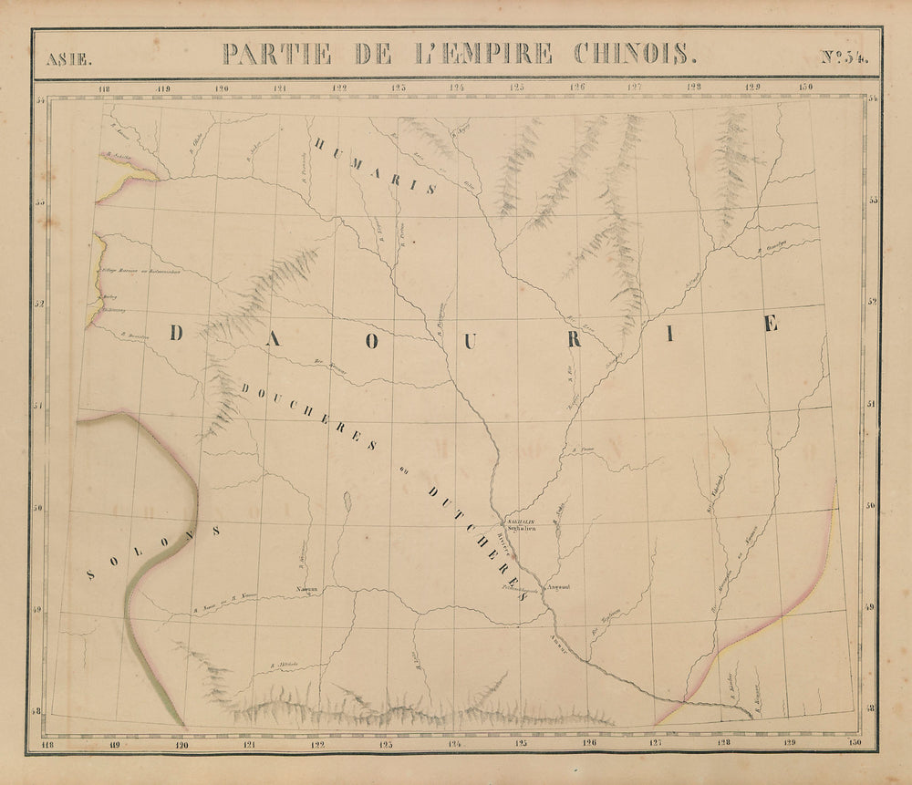 Russie d'Asie #34 Amur River. Heilongjiang China Russia. VANDERMAELEN 1827 map