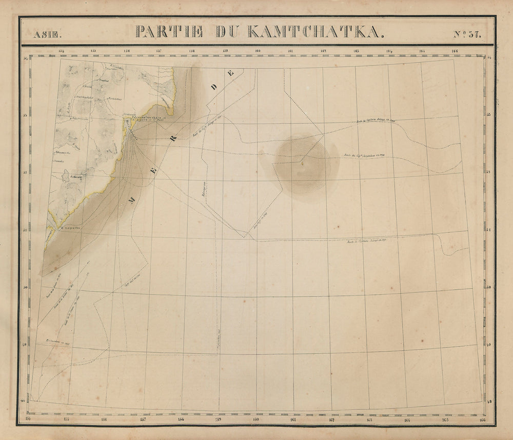 Asie. #37 Kamtchatka south-east coast Russia Petropavlovsk VANDERMAELEN 1827 map