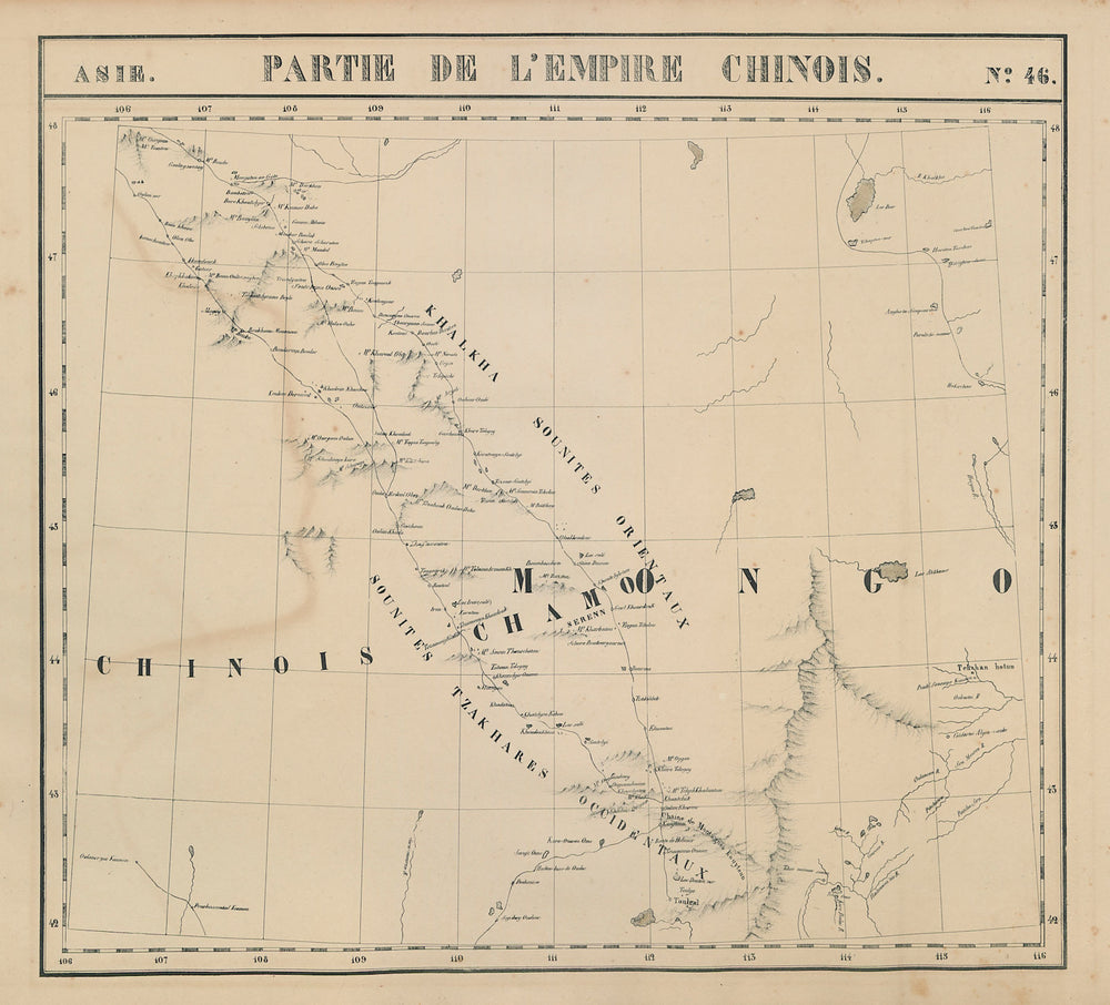 Asie. Empire Chinois #46 China Mongolia/Inner Mongolia. VANDERMAELEN 1827 map