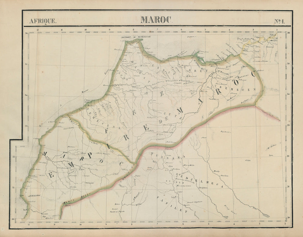 Afrique. Maroc #1. Morocco, North Africa. VANDERMAELEN 1827 old antique map