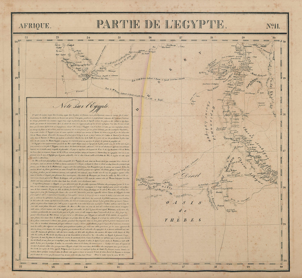 Afrique. Partie de l'Egypte #11. Egypt. Nile Valley. Siwa. VANDERMAELEN 1827 map