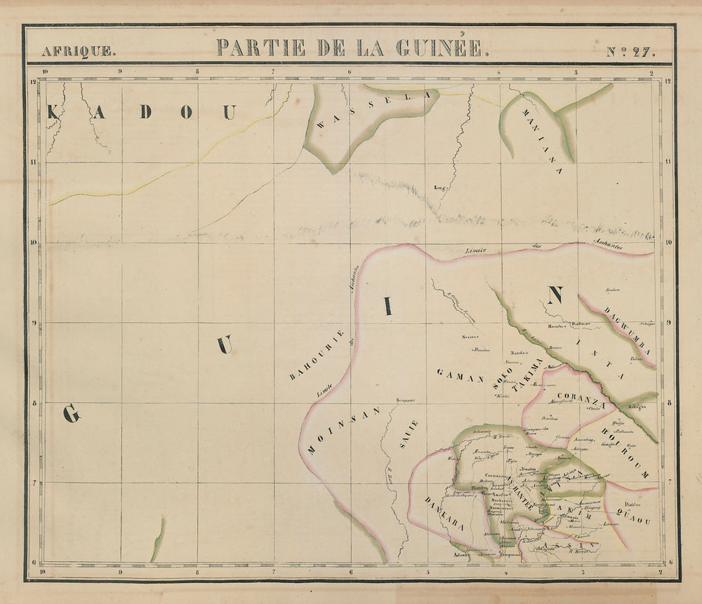 Afrique. Partie de la Guinée #27. Ghana. VANDERMAELEN 1827 old antique map