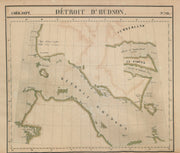 Amér Sep. Détroit d'Hudson Strait #18 Baffin Island Canada VANDERMAELEN 1827 map