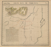 Amér. Sep. Grand Banc de Terre-Neuve #45. Newfoundland. VANDERMAELEN 1827 map