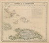 Amér Sep Haiti Domingue 68 Hispaniola Turks Caicos Bahamas VANDERMAELEN 1827 map