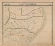 Amér Mér Brésil #19 NE Brazil SE AL PB RN BA CE Pernambuco VANDERMAELEN 1827 map