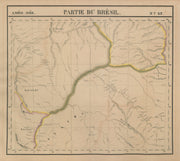 Amér. Mér. Brésil #27. Southern Brzail. MS SP GO MG PR. VANDERMAELEN 1827 map