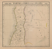 Amér Mér Chili & La Plata 33 Central Chile. Cuyo Argentina VANDERMAELEN 1827 map