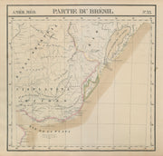 Amér. Mér. Brésil #35 Uruguay & Rio Grande do Sul, Brazil. VANDERMAELEN 1827 map