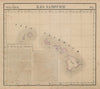 Océanique. Iles Sandwich #3. Hawaii Oahu Kauai Maui. VANDERMAELEN 1827 old map