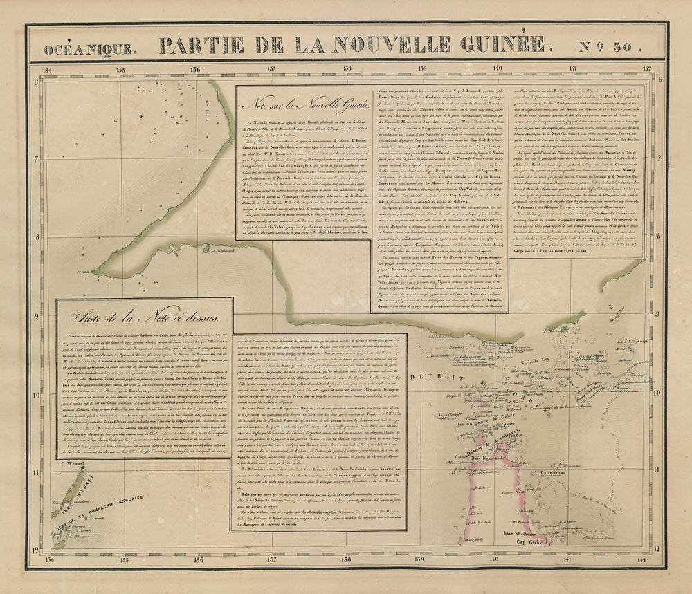 Océanique. Partie de la Nouvelle Guinée #30. Torres Strait VANDERMAELEN 1827 map