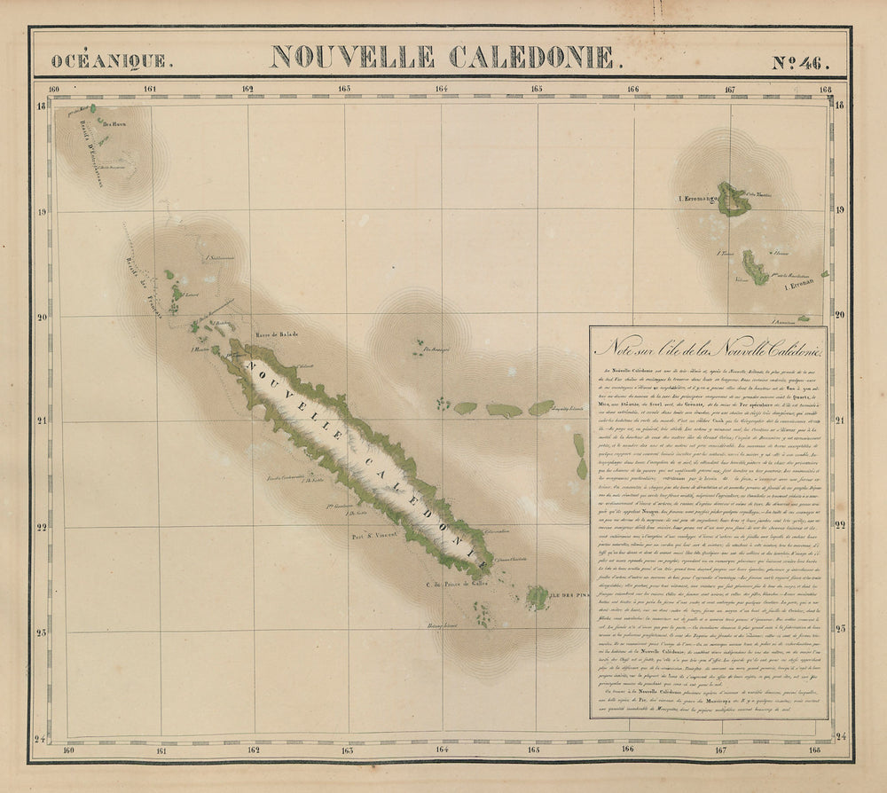 Océanique. Nouvelle Caledonie #46. New Caledonia Vanuatu. VANDERMAELEN 1827 map