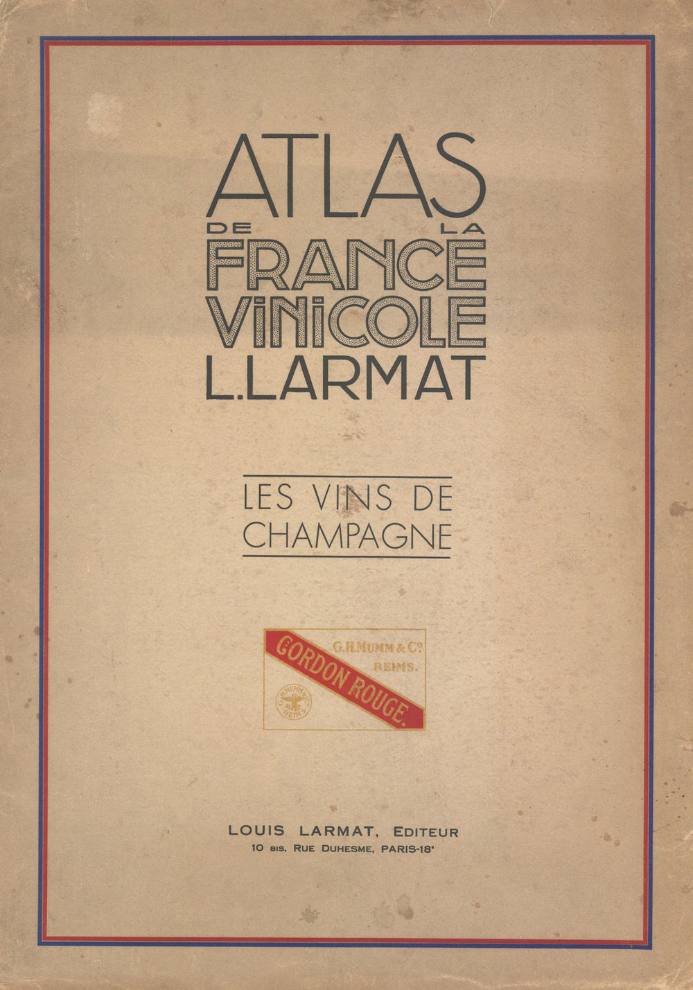 Louis Larmat Atlas de la France Vinicole cover Champagne G.H. Mumm & Co. 1944