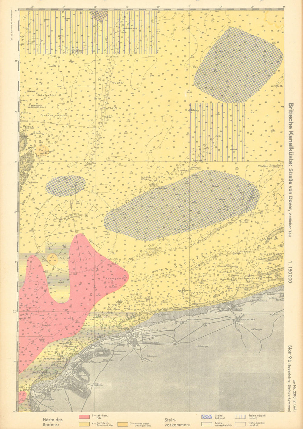 9b. English Channel Coast. Dover Strait Pas-de-Calais KRIEGSMARINE Nazi map 1940
