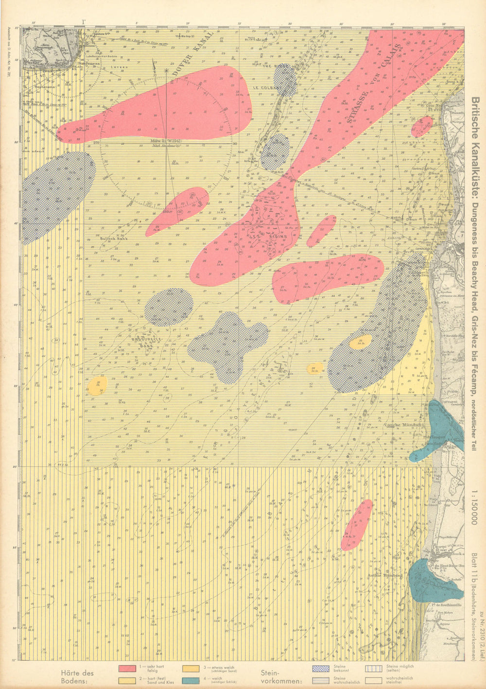 11b. English Channel Coast. Dungeness Pas-de-Calais. KRIEGSMARINE Nazi map 1940
