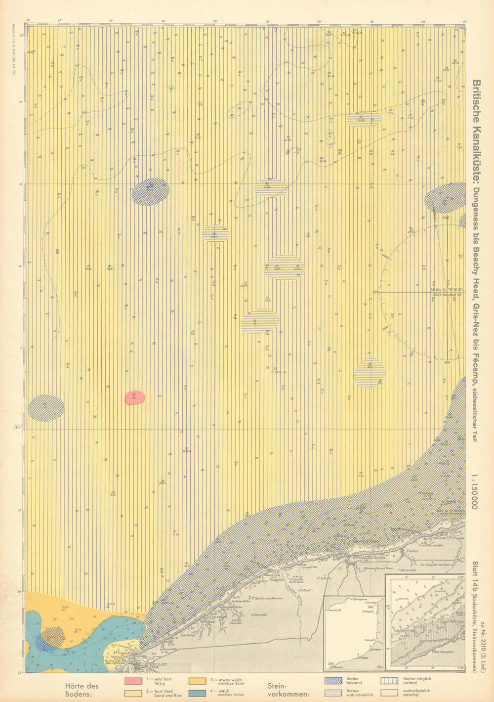 14b. English Channel Coast. Fécamp. Seine-Maritime. KRIEGSMARINE Nazi map 1940