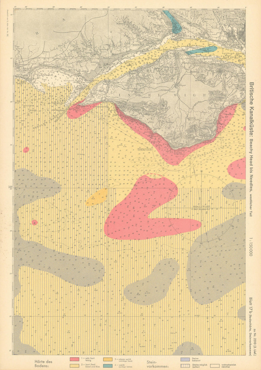17b. English Channel Coast. Isle of Wight Hampshire. KRIEGSMARINE Nazi map 1940