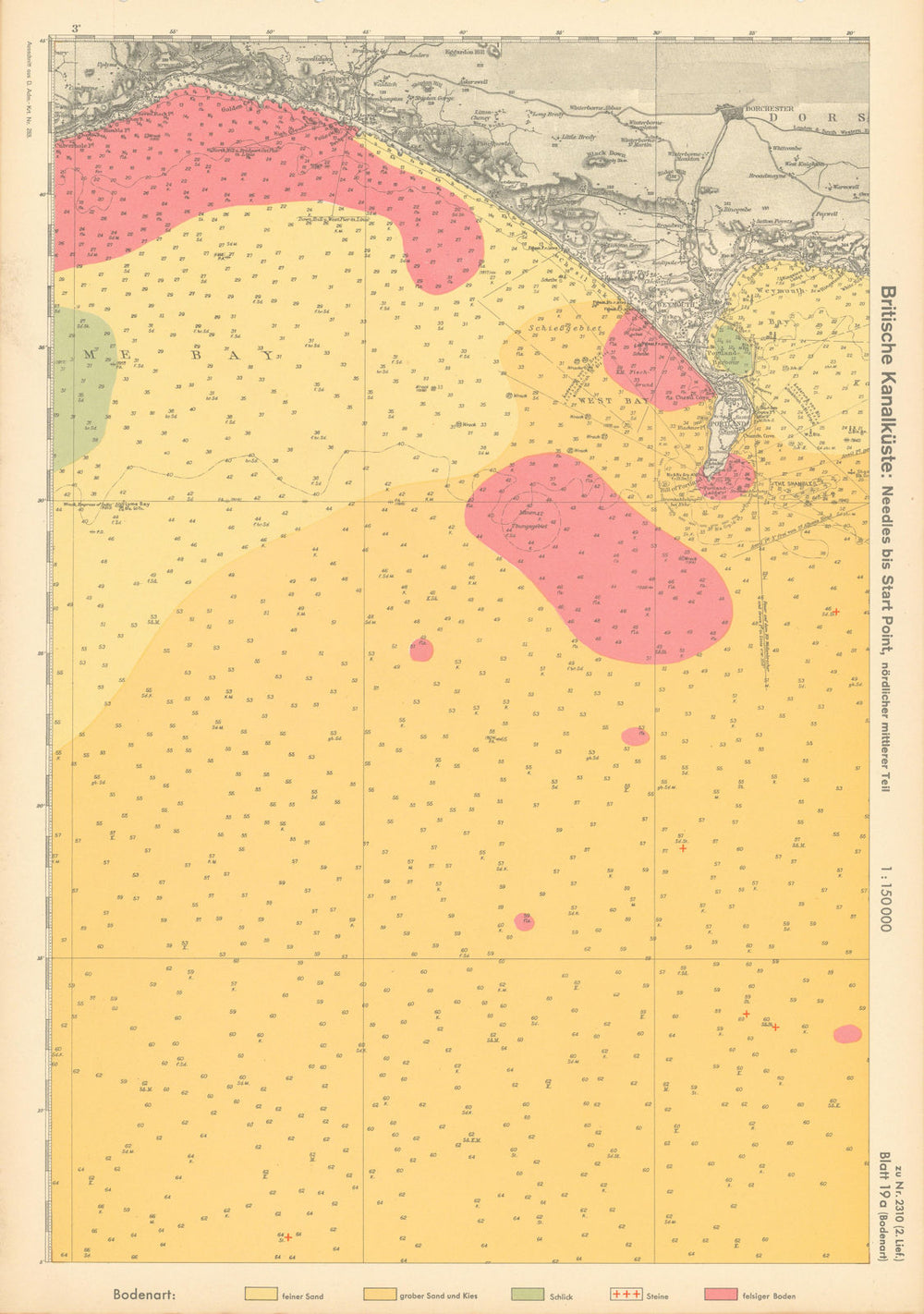19a English Channel Coast Chesil bank Weymouth Dorset KRIEGSMARINE Nazi map 1940