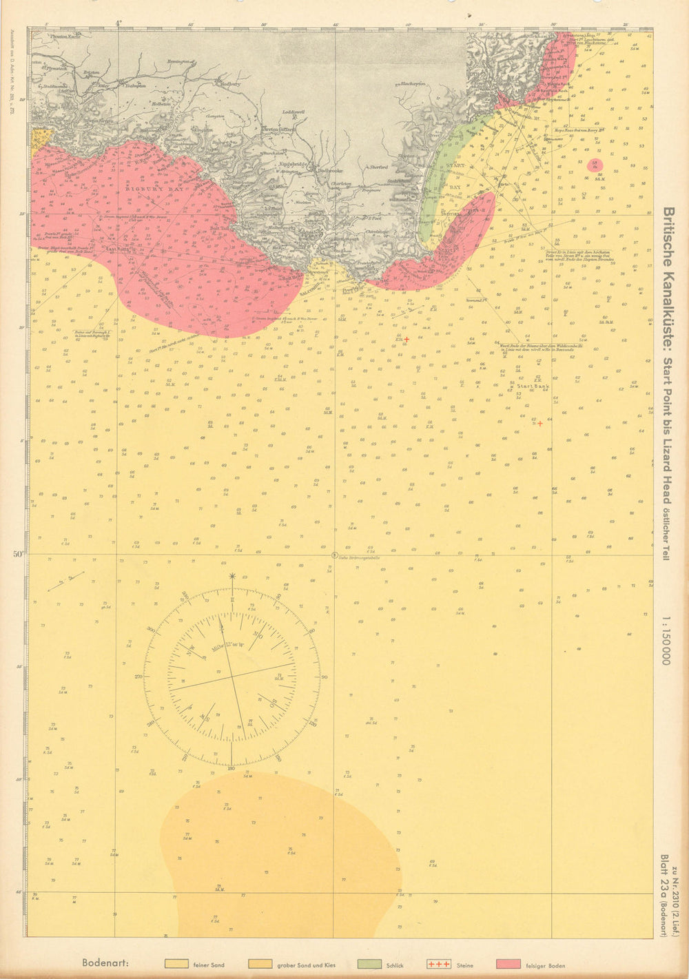 23a English Channel Coast. South Hams Salcombe Devon. KRIEGSMARINE Nazi map 1940