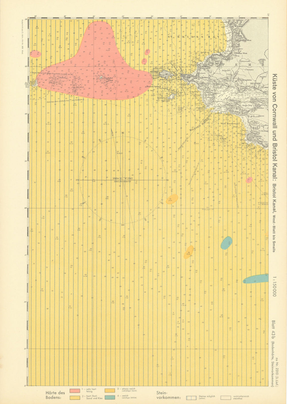 43b. Pembrokeshire coast Milford Haven St Bride's Bay KRIEGSMARINE Nazi map 1940