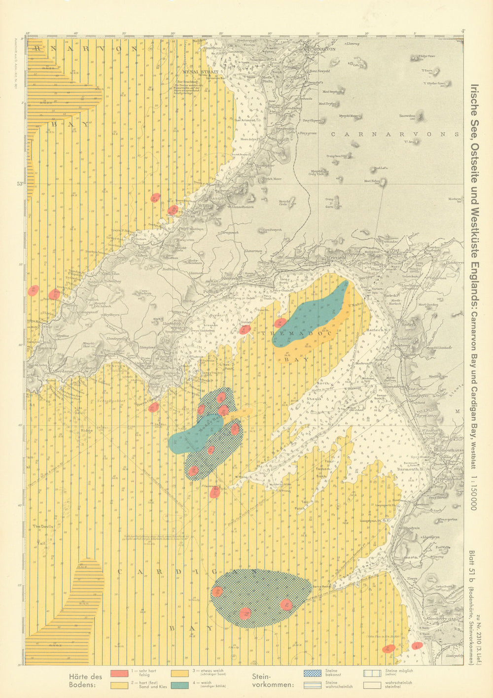 51b. Snowdonia coast. Llyn peninsula. NW Wales. KRIEGSMARINE Nazi map 1940