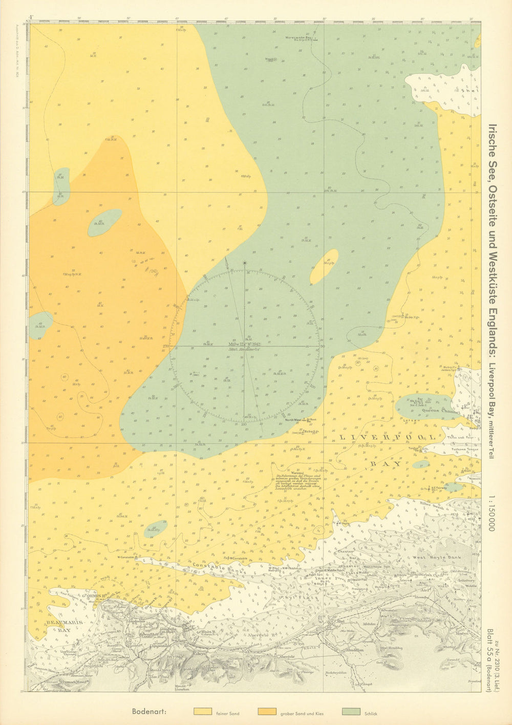 55a. North Wales coast. Rhyl Llandudno Denbighshire. KRIEGSMARINE Nazi map 1940