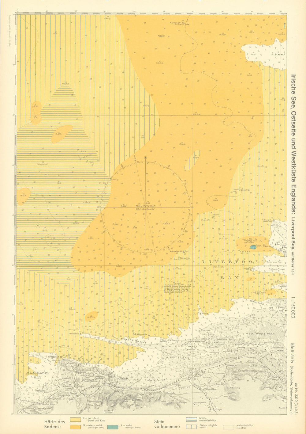 55b. North Wales coast. Rhyl Llandudno Denbighshire. KRIEGSMARINE Nazi map 1940