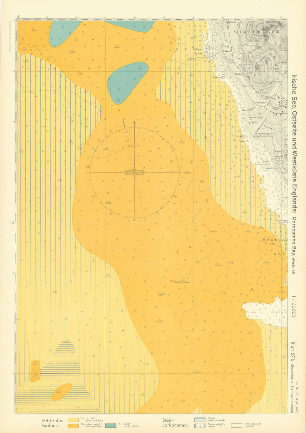 57b. Cumbria coast. Irish Sea. Barrow-in-Furness. KRIEGSMARINE Nazi map 1940