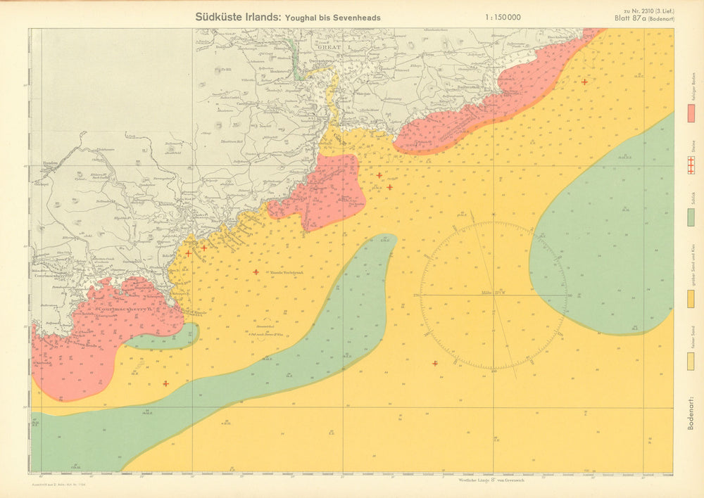 87a. Ireland coast Co. Cork harbour. Kinsale. KRIEGSMARINE Nazi map 1940