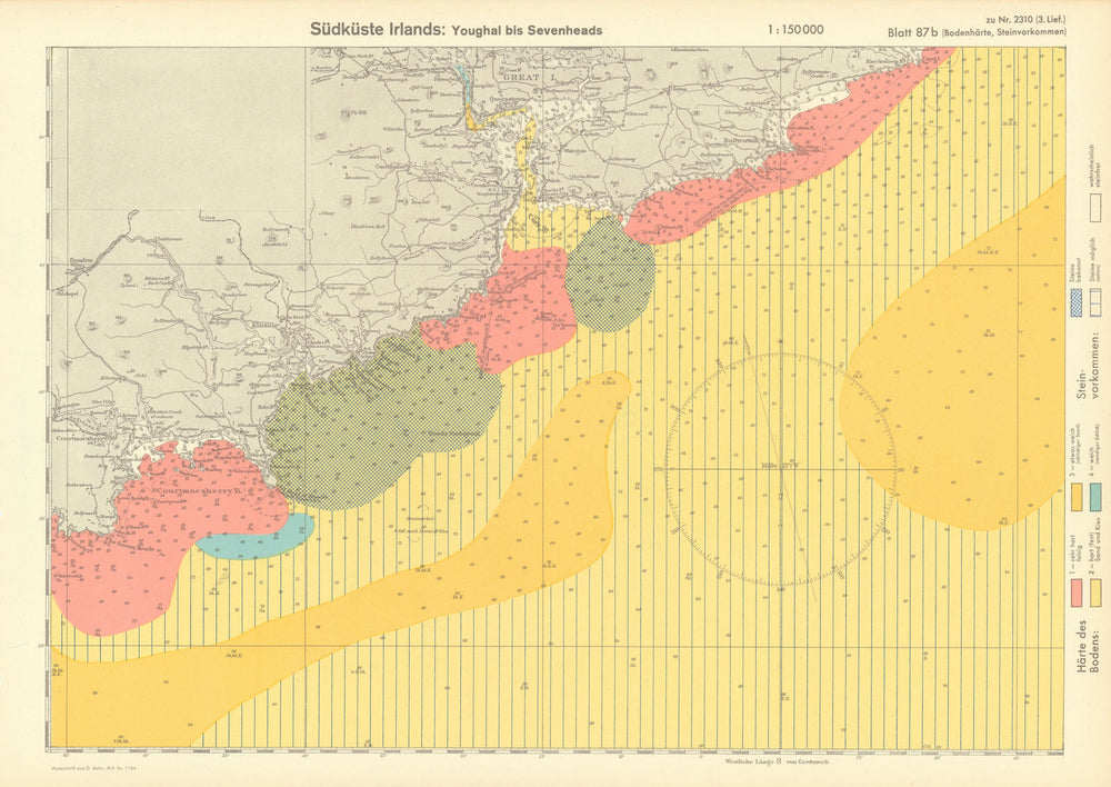 87b. Ireland coast Co. Cork harbour. Kinsale. KRIEGSMARINE Nazi map 1940