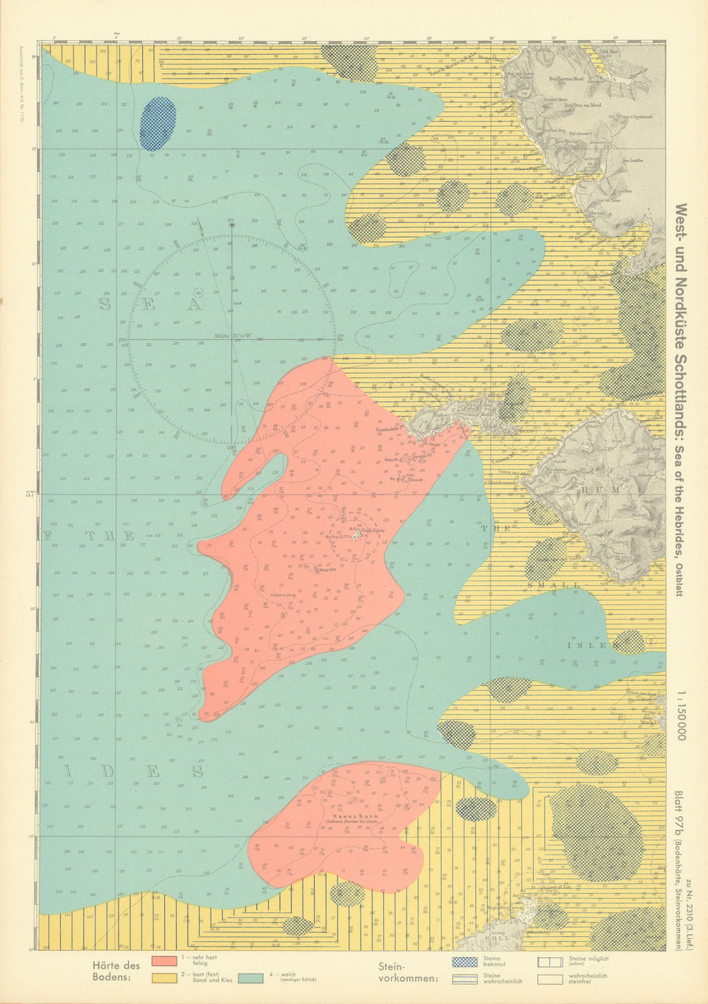 97b. Rum Skye Canna Scotland Inverness-shire. KRIEGSMARINE Nazi map 1940