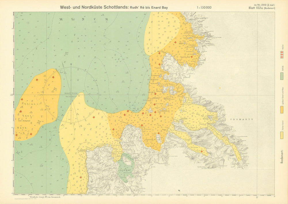 102a. Ross & Cromarty coast Loch Broom Scotland KRIEGSMARINE Nazi map 1940