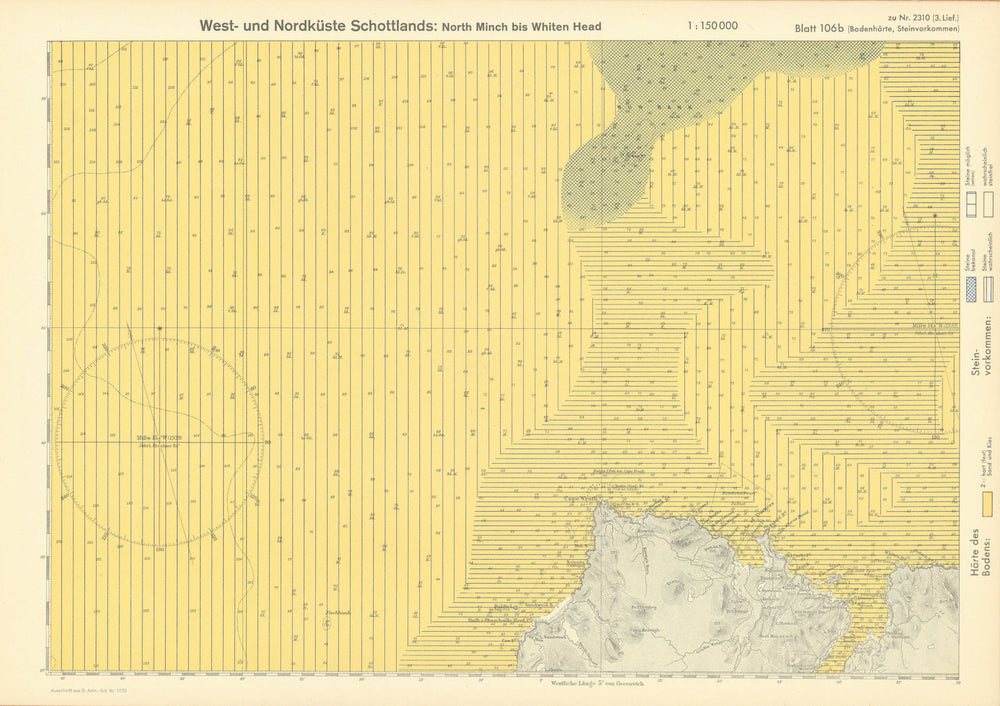 106b. Sutherland Coast. Cape Wrath. Scotland. KRIEGSMARINE Nazi map 1940