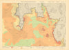 La Coruña coast. Galicia. Spain. Fisterra. KRIEGSMARINE Nazi map 1943 old