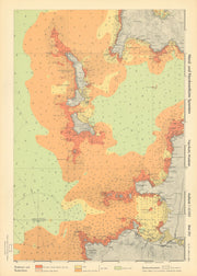 Vigo estuary, West sheet. Galicia, Spain. KRIEGSMARINE Nazi map 1943 old