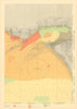 Lisbon. Tagus estuary centre. Portugal. KRIEGSMARINE Nazi map 1943 old