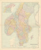 Scandinavia political divisions. Sweden Lans. Norway Amts. STANFORD 1887 map