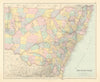 New South Wales showing counties & railways. 53x65cm. STANFORD 1887 old map