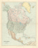 North America. United States Canada Mexico Greenland. 65x52cm STANFORD 1904 map
