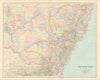 New South Wales showing counties & railways. 55x68cm. STANFORD 1904 old map